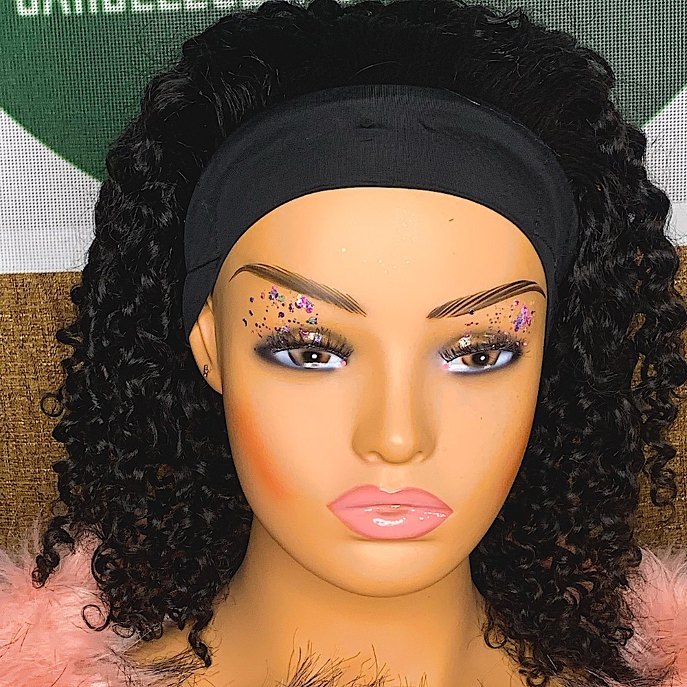 14” headband wig  deep wave